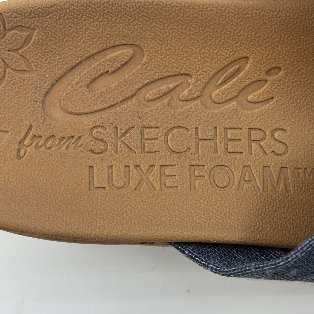 Skechers Cali Beverlee High Tea Navy Blue Wedge Sandals Women's Size 7 - Picture 9 of 9